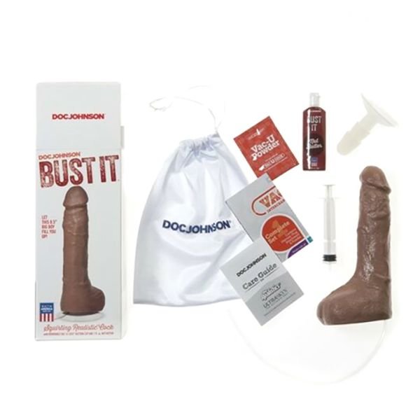 Doc Johnson Spuitende dildo - 30 ml - Bruin