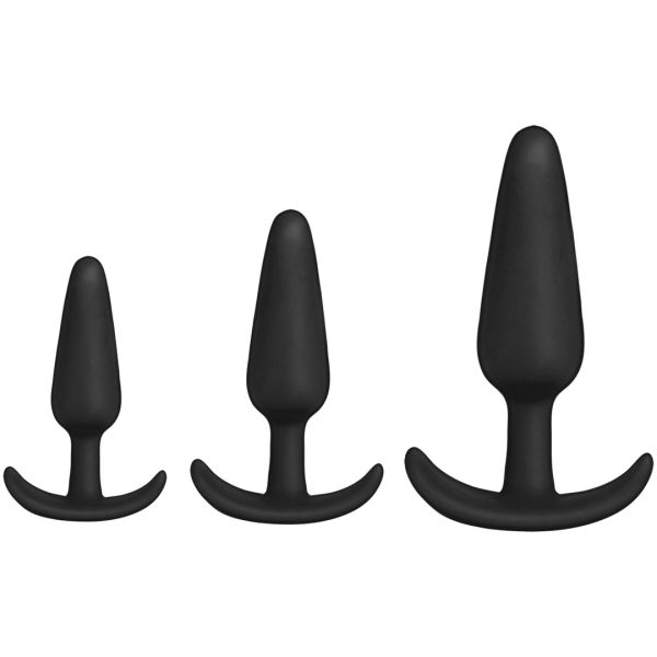 Doc Johnson Tush Trainer - 3-delige Siliconen Set - Zwart