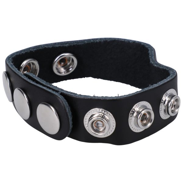 Doc Johnson The Leather 5 Snap - Leren Cockring