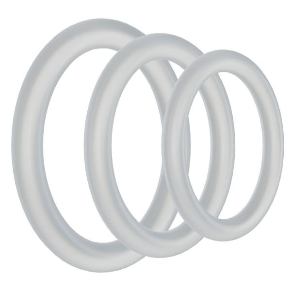 Doc Johnson Tri-Pack Silicone Gasket - Cockring Set - Transparant