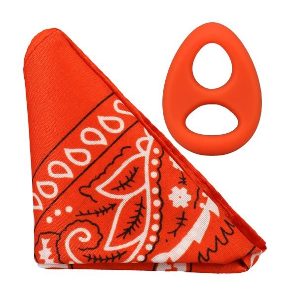 Doc Johnson The Code - Siliconen cockring met bandana - Oranje