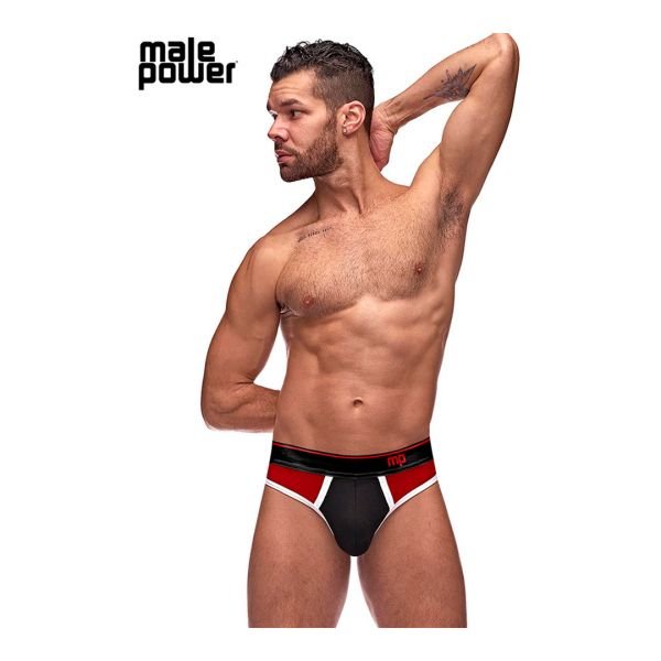 Male Power Retro Sport panel string - Zwart/Rood