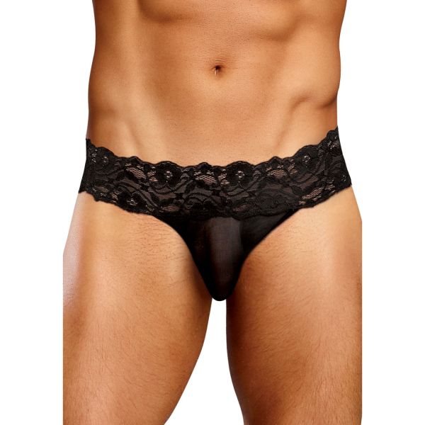Male Power Micro string Pinch Back - Zwart