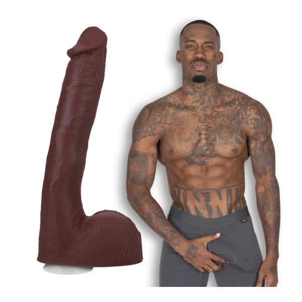 Doc Johnson Pressure - Realistische ULTRASKYN dildo - 25 cm - Chocolade