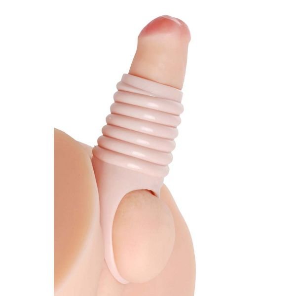 XR Brands Really Spacious geribbelde penis sleeve voor meer omvang