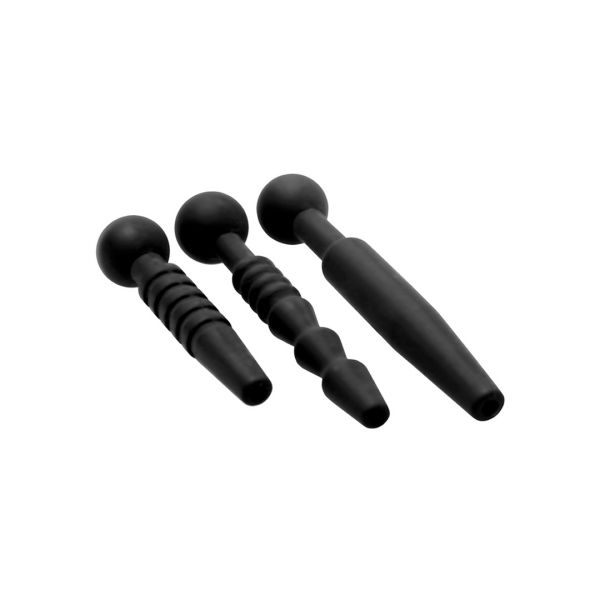XR Brands Dark Rods - 3-delige siliconen penisplug set