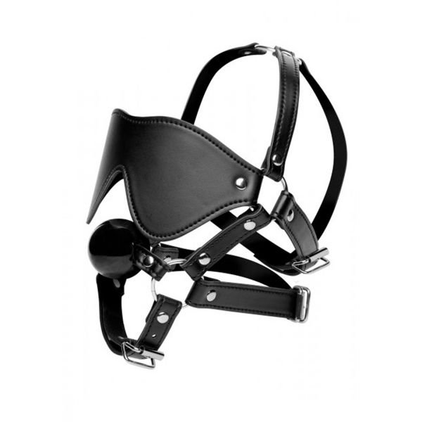 XR Brands Hoofdharnas met Blinddoek en Ball Gag