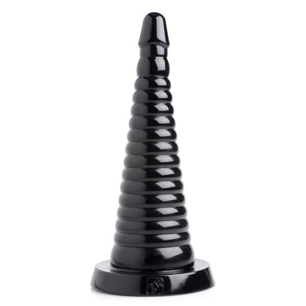 XR Brands Giant Ribbed anaalkegel - Zwart