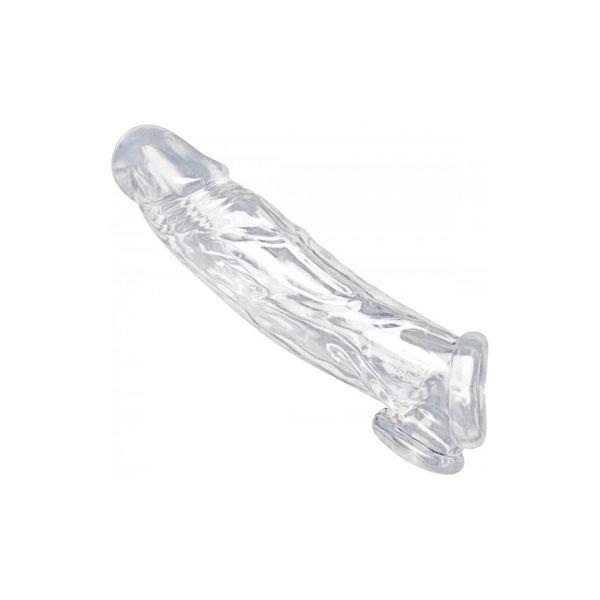 XR Brands realistische transparante penis sleeve en ballstretcher