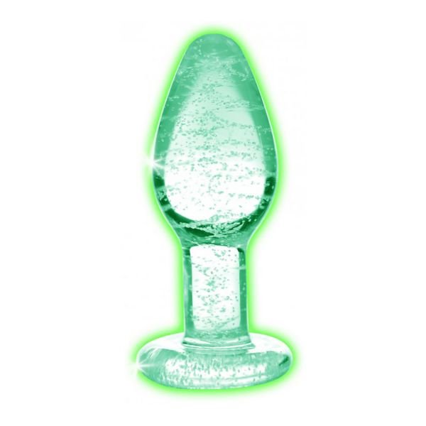 XR Brands Glow-In-The-Dark - Glazen Buttplug - Small