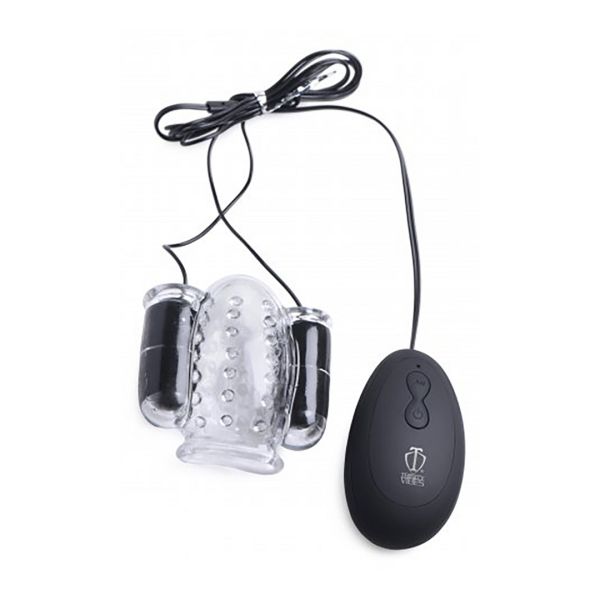 XR Brands Deluxe dubbel vibrerende eikelstimulator