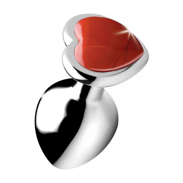 XR Brands Red Jasper Heart - Buttplug - Medium