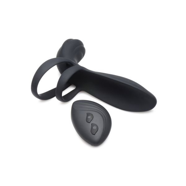 XR Brands Vibrerende siliconen penis sleeve met afstandsbediening