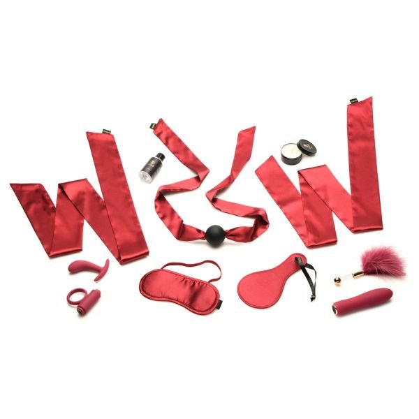 XR Brands Lover's Bondage Massage Set - Rood