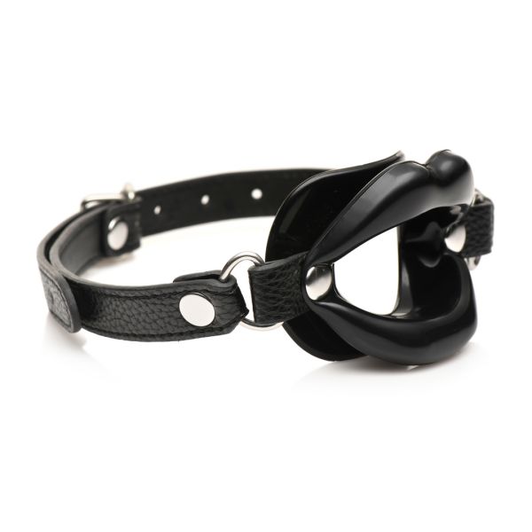 XR Brands Juicy Lips - Siliconen open mond gag - Zwart