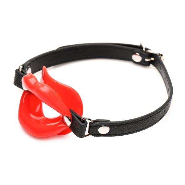 XR Brands Juicy Lips - Siliconen open mond gag - Rood
