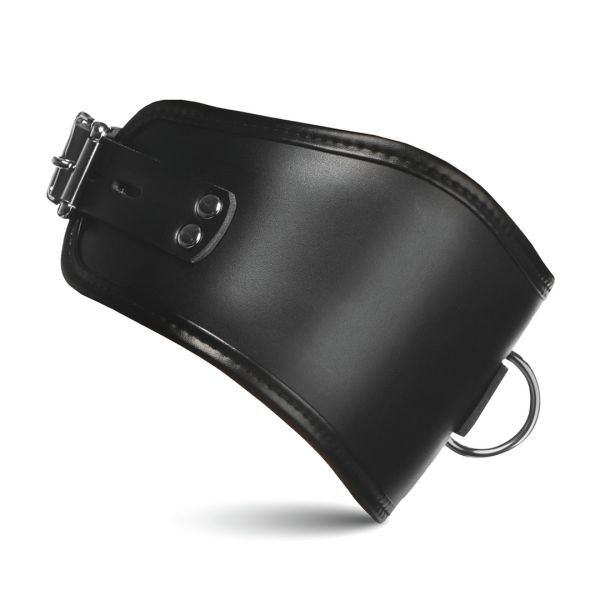 XR Brands Hard Stance - Gevoerde afsluitbare posture halsband - Zwart