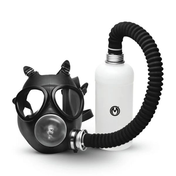 XR Brands Overload - Gasmasker set met stroker - Zwart