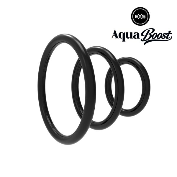 EXS AquaBoost - Control Rings Cockring Set (S/M/L) - Zwart