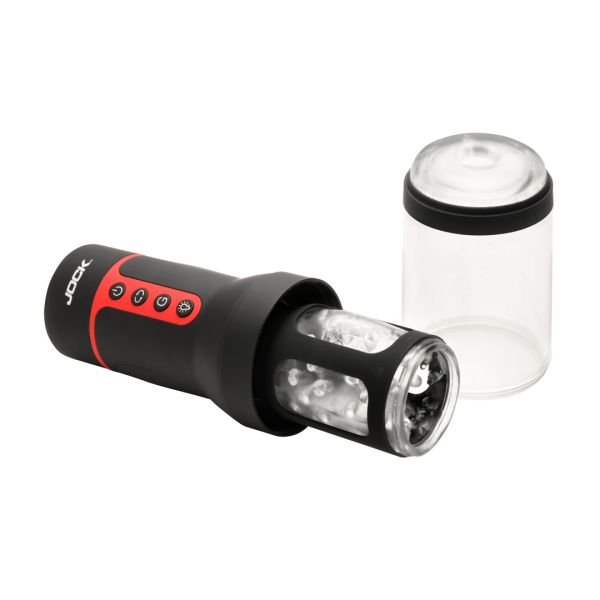 Curve Toys Auto Spin - Draaiende en stotende masturbator - Transparant/Zwart