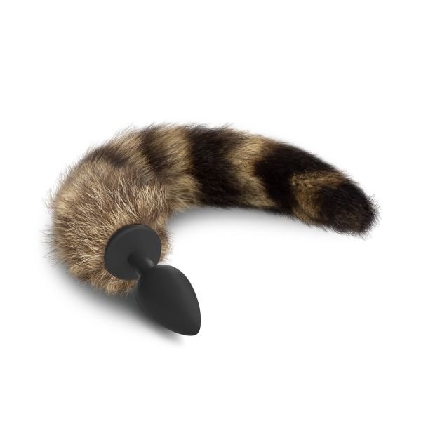 Crushious Foxy Delight - Siliconen anaalplug met staart - Zwart/Bruin