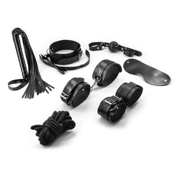 Crushious Punisher - 8-delige Bondage Set - Zwart