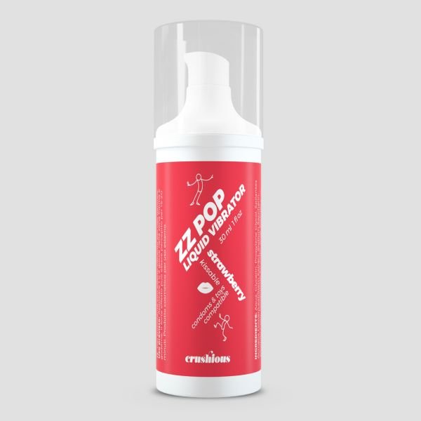 Crushious ZZ Pop - Kusbare Vloeibare Vibrator - Aardbei - 30 ml