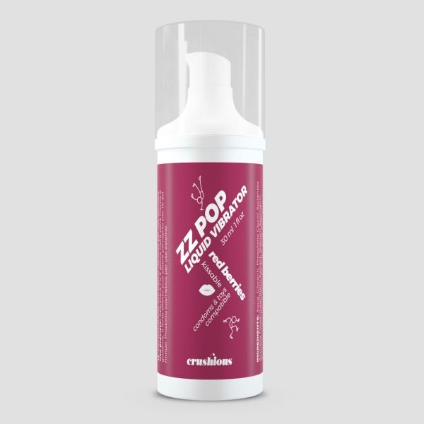 Crushious ZZ Pop - Kusbare Vloeibare Vibrator - Rode Bessen - 30 ml