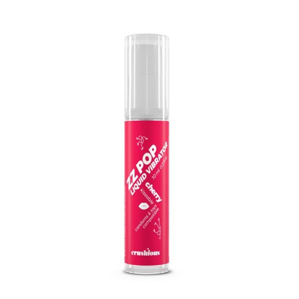 Crushious ZZ Pop - Kusbare Vloeibare Vibrator - Kers - 10 ml
