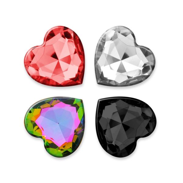 Crushious Cuore - Anaalplug met Vier Verwisselbare Juwelen - Small - Zwart