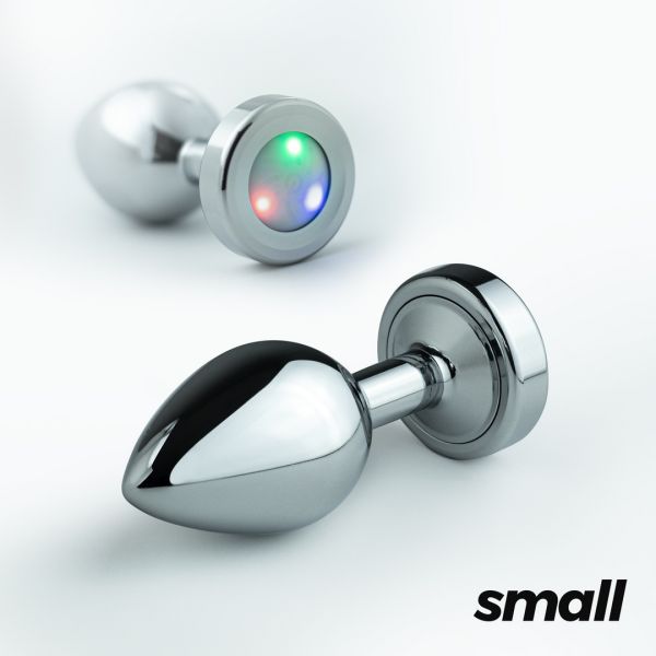 Crushious Borealis - Metalen anaalplug met RGB LED - Small - Zilver