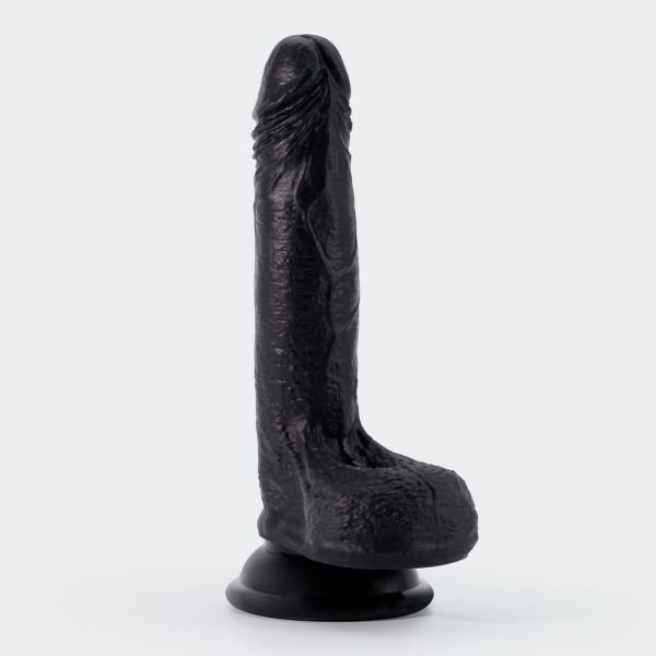 Crushious Inviktus - Dildo van vloeibare siliconen - 19 cm - Zwart