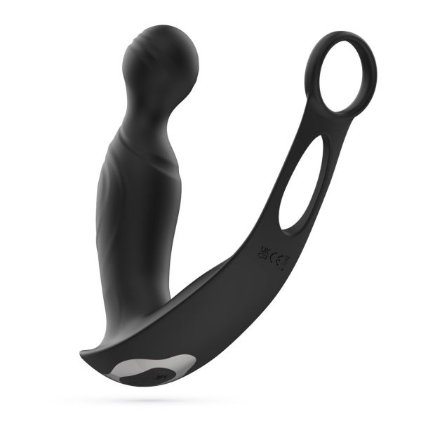 Crushious Flamma - Vibrerende prostaatstimulator met ballstrap en cockring - Zwart
