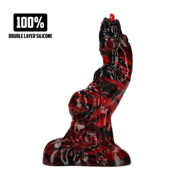Fiction Cocks Hell Invader - Siliconen dildo - Rood/Zwart