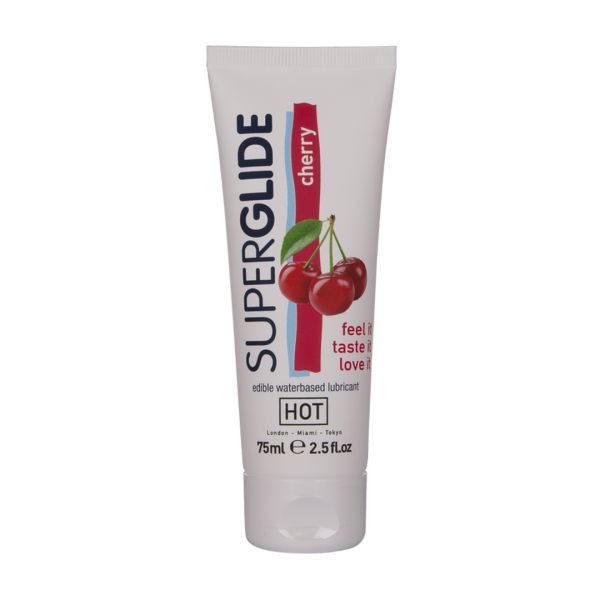 HOT Superglide - Eetbaar glijmiddel op waterbasis - Kers - 75 ml