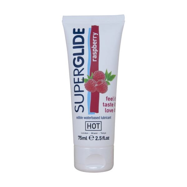 HOT Superglide - Eetbaar glijmiddel op waterbasis - Framboos - 75 ml