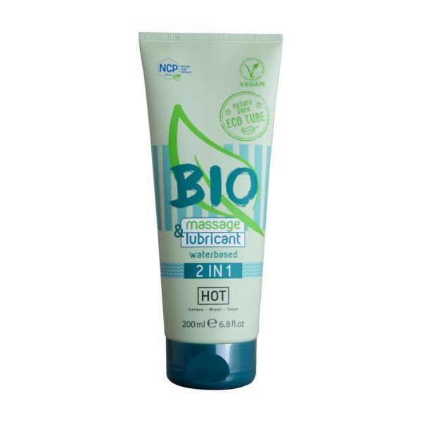 HOT 2 in 1 massage- en glijmiddel op waterbasis - 200 ml