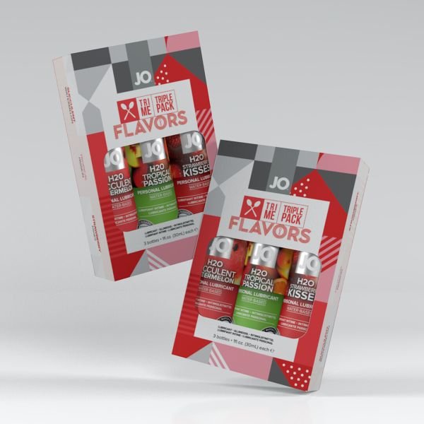 JO Tri-Me Triple Pack - Flavors - Cadeauset met drie glijmiddelen - 30 ml