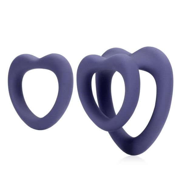 Loveline Heart Cockring Set - Violet Storm
