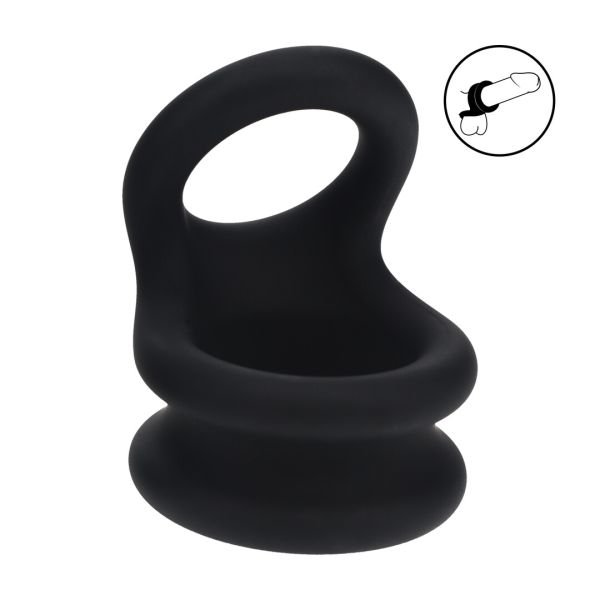 Levelz Wide Double O siliconen cockring - M - Zwart