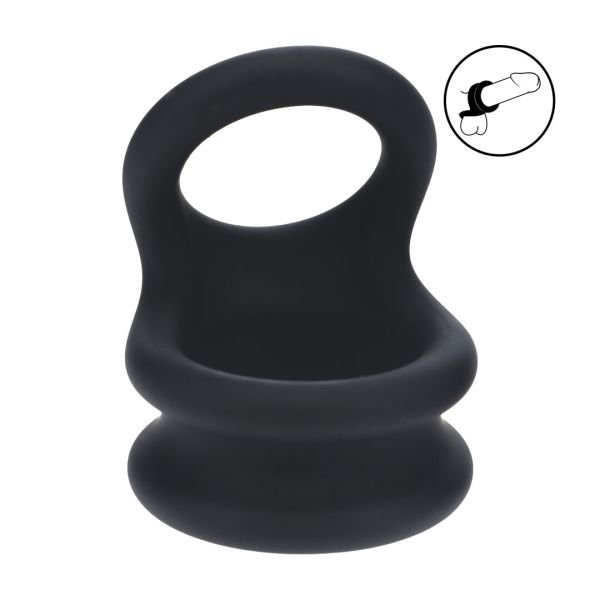 Levelz Wide Double O siliconen cockring - L - Zwart