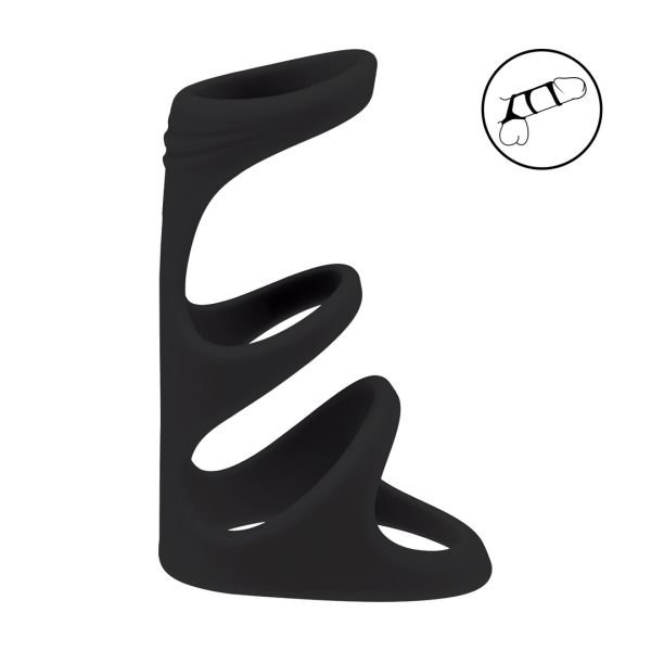Levelz 3 Loop Siliconen Cockring - Zwart