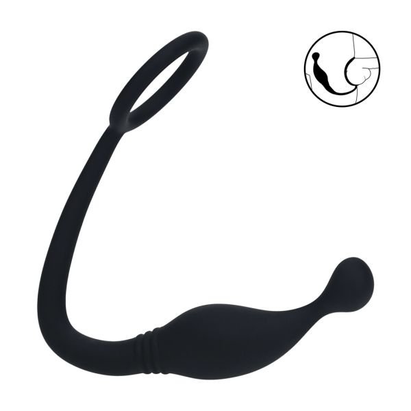 Levelz Siliconen Cockring met Prostaatstimulator - S - Zwart