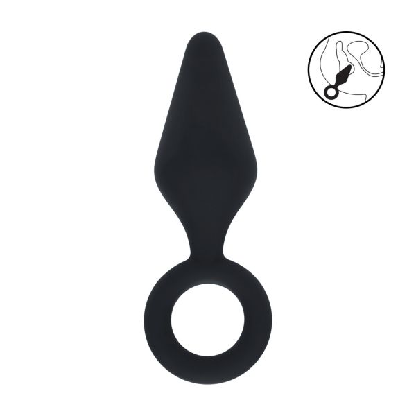 Levelz Siliconen Anaalplug met Lus - S - Zwart