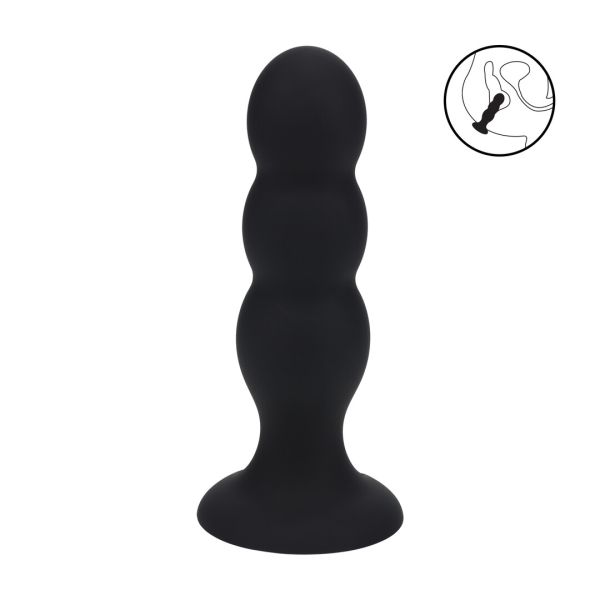 Levelz Tri Rattle Vloeibare Siliconen Anaalplug - L - Zwart