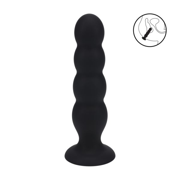 Levelz Quad Rattle anaalplug van vloeibare siliconen - XL - Zwart