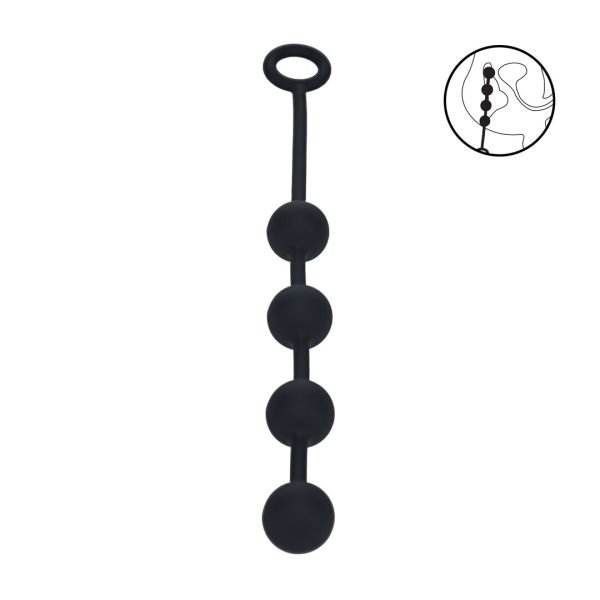 Levelz Round siliconen anaalballen - M - 30mm - Zwart