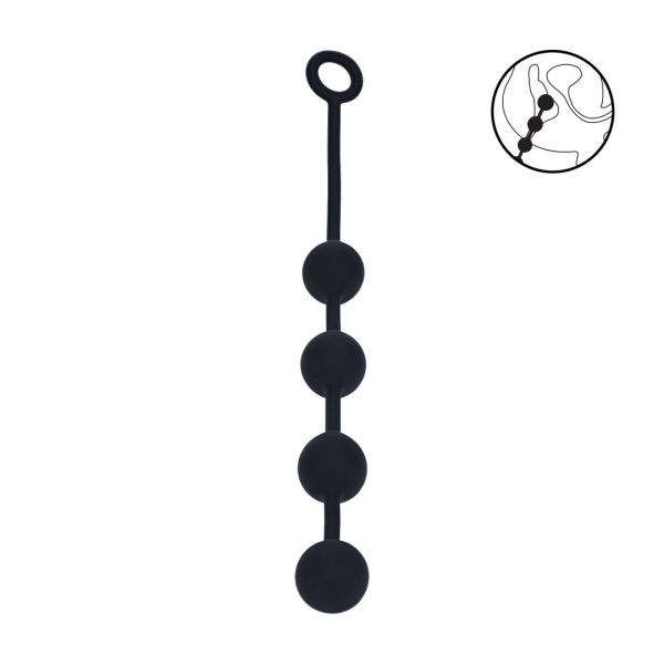 Levelz Round siliconen anaalballen - L - 40mm - Zwart