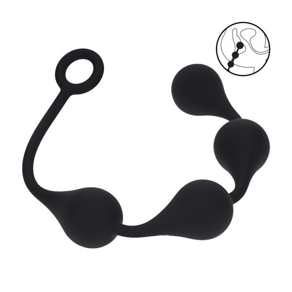 Levelz Waterdrop siliconen anaalballen - L - 40mm - Zwart