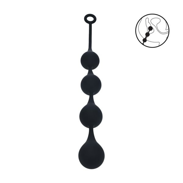 Levelz Siliconen Waterdrop anaalballen - XL - 50mm - Zwart
